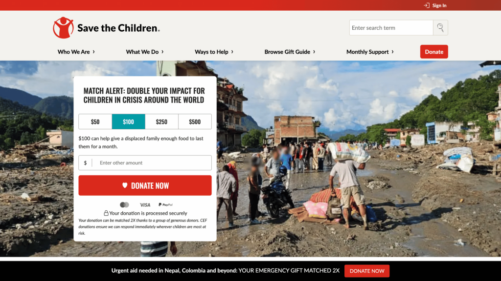 save the children donation