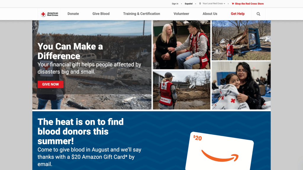 the american red cross nonprofit website