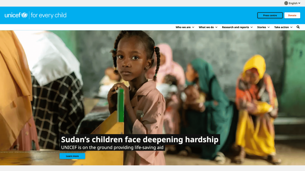 unicef website branding